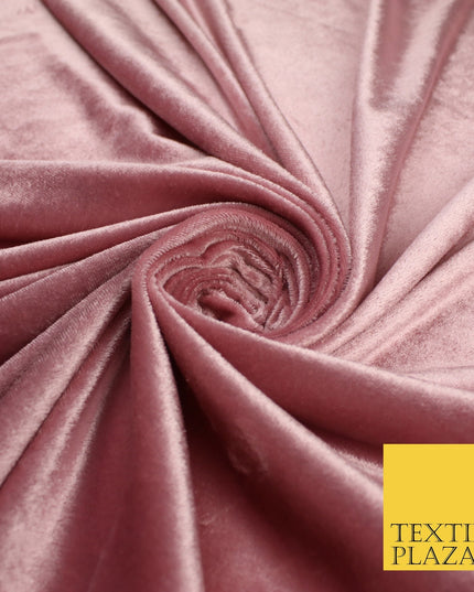 10 COLOURS - Soft Plain Velvet Velour Fabric Stretch Spandex Material - 65"