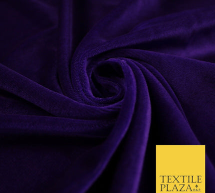 10 COLOURS - Soft Plain Velvet Velour Fabric Stretch Spandex Material - 65"