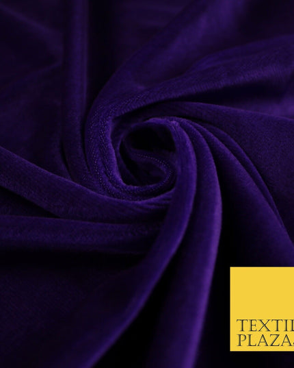 10 COLOURS - Soft Plain Velvet Velour Fabric Stretch Spandex Material - 65"