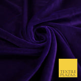 10 COLOURS - Soft Plain Velvet Velour Fabric Stretch Spandex Material - 65"