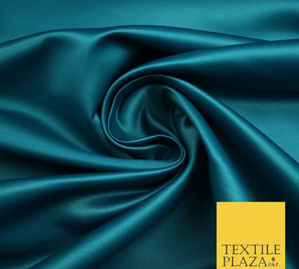 46 COLOURS Premium Plain Smooth Heavy Matt Duchess Bridal Satin Fabric Dress 60"