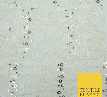 Luxury Floral Ring Sequin Net Corded Lace Bridal Dress Fabric Fashion Craft