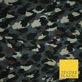 Premium Abstract Animal Mosaic Retro Printed Bubble Crepe Dress Fabric 58" 147cm