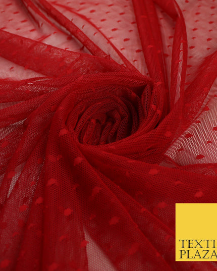 5 COL 4-Way Stretch 5mm Spot Polka Dot Dobby Mesh Net Tulle Dress Fabric60" Wide