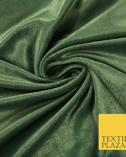 10 COLOURS - Soft Plain Velvet Velour Fabric Stretch Spandex Material - 65"