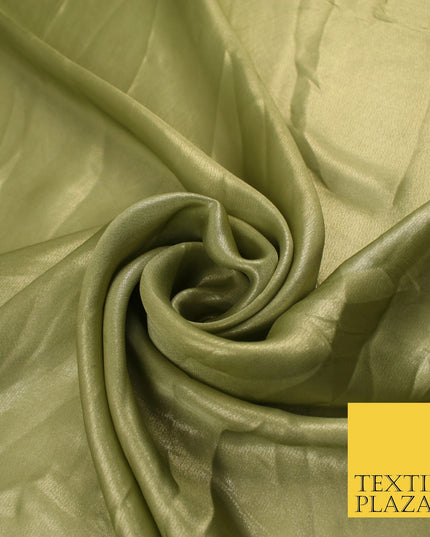 36 COLOURS - Fine Silky Metallic Foil Shimmer Satin Georgette Dress Fabric Drape
