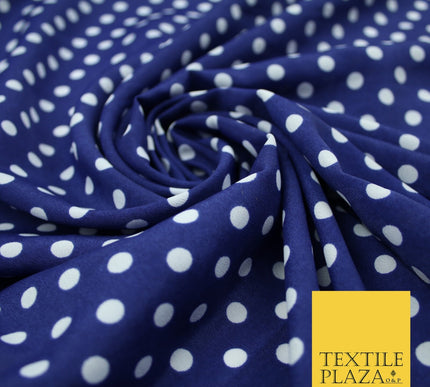 5mm Small Polka Dot Spot Printed Crepe Spotted Dotted Polyester Dress Fabric 58"