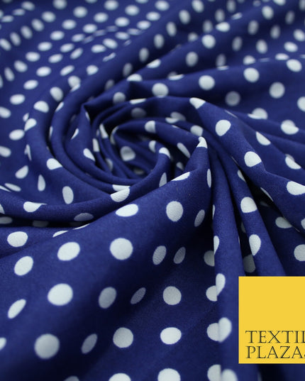 5mm Small Polka Dot Spot Printed Crepe Spotted Dotted Polyester Dress Fabric 58"