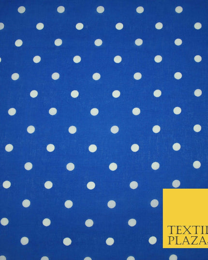 1CM Spotted Polka Dot Printed Poly Cotton Fabric Polycotton Craft Mask 6 COLOURS