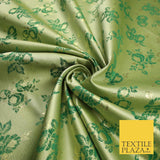 Double Flower Bouquet Design Chinese Brocade Satin Embroidered Dress Fabric 44"
