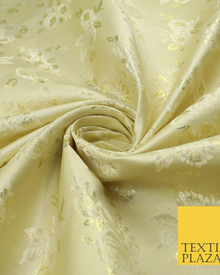 Double Flower Bouquet Design Chinese Brocade Satin Embroidered Dress Fabric 44"