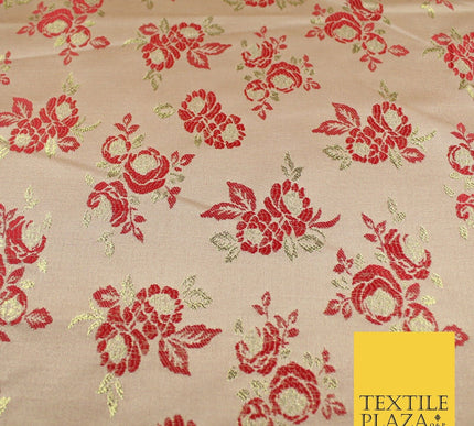 Double Flower Bouquet Design Chinese Brocade Satin Embroidered Dress Fabric 44"