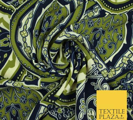 Premium Abstract Animal Mosaic Retro Printed Bubble Crepe Dress Fabric 58" 147cm