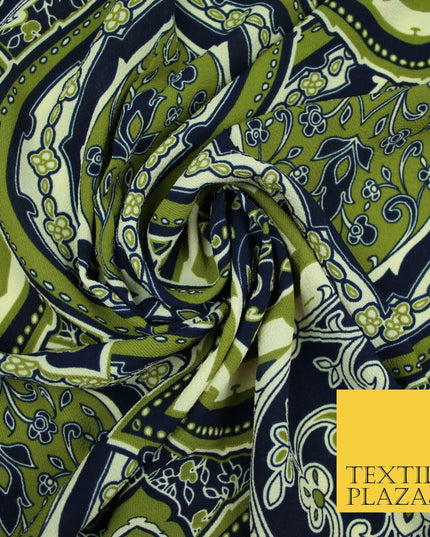 Premium Abstract Animal Mosaic Retro Printed Bubble Crepe Dress Fabric 58" 147cm