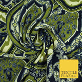 Premium Abstract Animal Mosaic Retro Printed Bubble Crepe Dress Fabric 58" 147cm