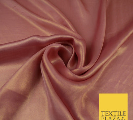 36 COLOURS - Fine Silky Metallic Foil Shimmer Satin Georgette Dress Fabric Drape