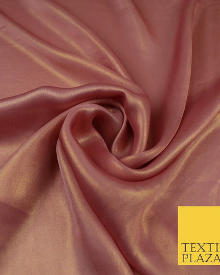 36 COLOURS - Fine Silky Metallic Foil Shimmer Satin Georgette Dress Fabric Drape