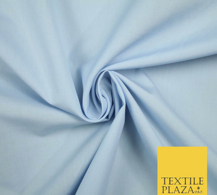 PREMIUM POPLIN 100% PURE COTTON SOLID PLAIN DYED FABRIC DRESS CRAFT MATERIAL 59"