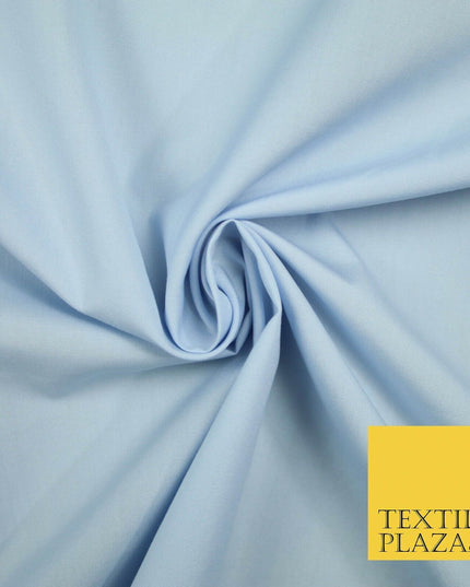 PREMIUM POPLIN 100% PURE COTTON SOLID PLAIN DYED FABRIC DRESS CRAFT MATERIAL 59"