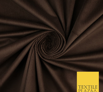 Chocolate Brown 14 Wale Needlecord Corduroy Fabric Dress Upholstery 56" 10419