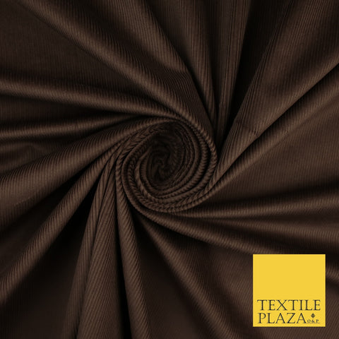 Chocolate Brown 14 Wale Needlecord Corduroy Fabric Dress Upholstery 56" 10419