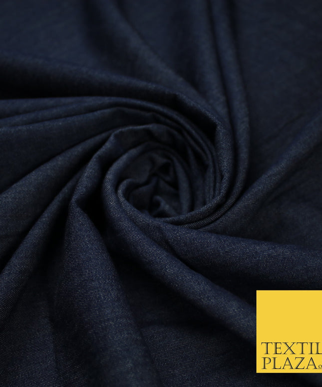 Denim Blue 100% Cotton Denim Fabric Dress Shirt Material 59" 10427