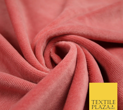 10 COLOURS - Soft Plain Velvet Velour Fabric Stretch Spandex Material - 65"