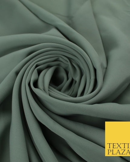 3 COLOURS Plain Soft Smooth Heavy Georgette Chiffon Sheer Dress Fabric 48" Wide