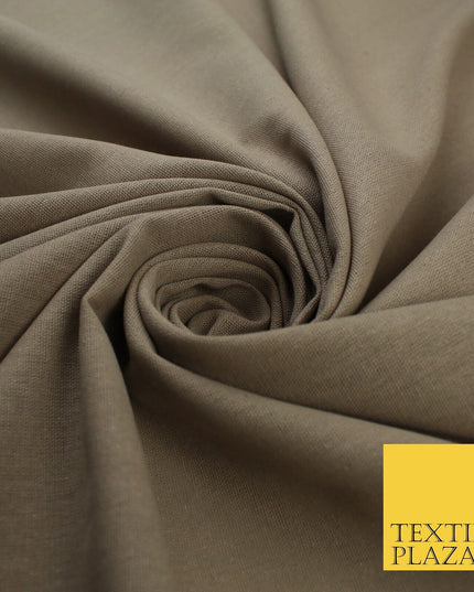 OVER 20 COLOURS - Plain Soft LINEN LOOK 100% Polyester Fabric Dress Craft 54"