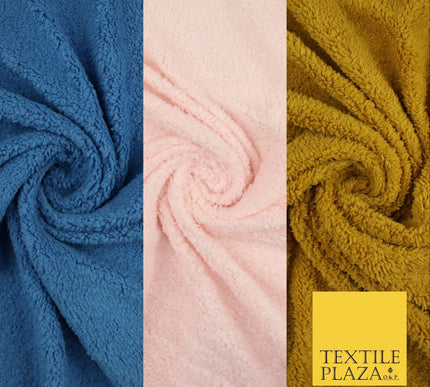 3 COLOURS - Premium Soft Faux SHERPA Fleece Fabric Material - 320GSM - 60"