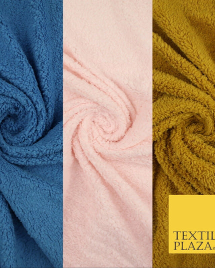 3 COLOURS - Premium Soft Faux SHERPA Fleece Fabric Material - 320GSM - 60"