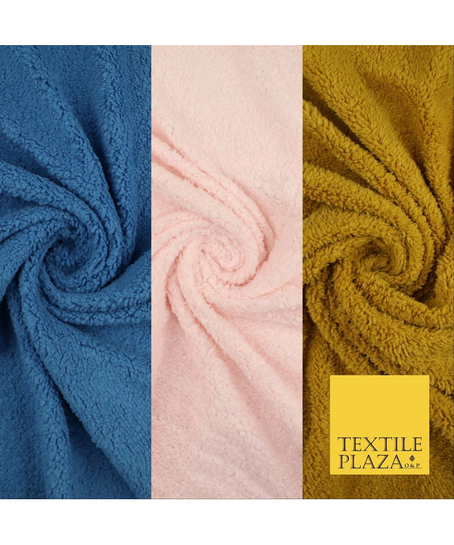3 COLOURS - Premium Soft Faux SHERPA Fleece Fabric Material - 320GSM - 60"