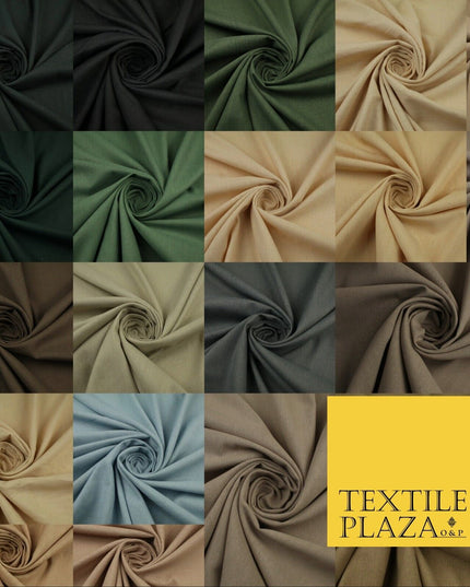 OVER 20 COLOURS - Plain Soft LINEN LOOK 100% Polyester Fabric Dress Craft 54"