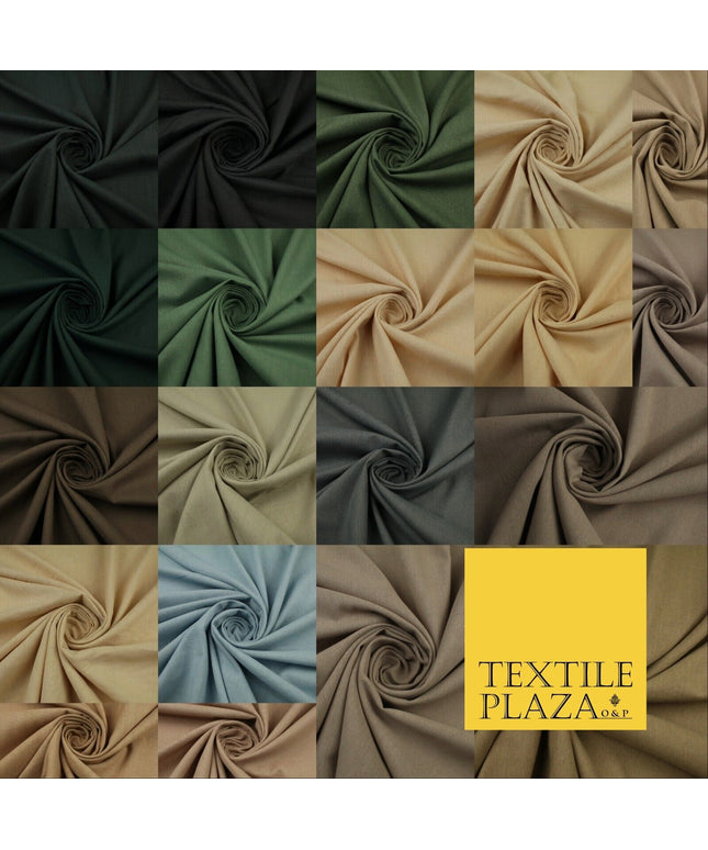 OVER 20 COLOURS - Plain Soft LINEN LOOK 100% Polyester Fabric Dress Craft 54"