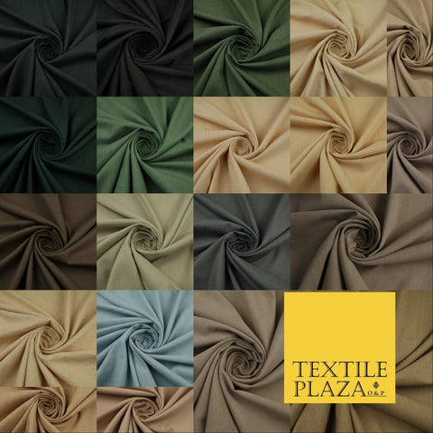 OVER 20 COLOURS - Plain Soft LINEN LOOK 100% Polyester Fabric Dress Craft 54"