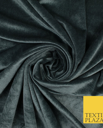 17 COLOURS LUXURY Plush Plain Stretch Velvet Velour Fabric Material Craft 58" D