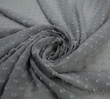 Over 20 COLOURS - Swiss Knot Dot Dobby Sheer Georgette Chiffon Dress Fabric 59"