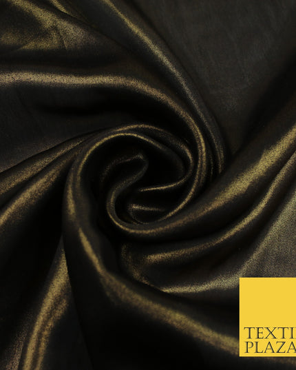 36 COLOURS - Fine Silky Metallic Foil Shimmer Satin Georgette Dress Fabric Drape