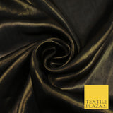 36 COLOURS - Fine Silky Metallic Foil Shimmer Satin Georgette Dress Fabric Drape
