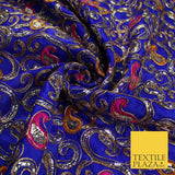 Paisley Swirl Design Embroidered Faux Taffeta Silk Dress Fabric Upholstery 42"