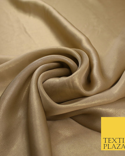 36 COLOURS - Fine Silky Metallic Foil Shimmer Satin Georgette Dress Fabric Drape