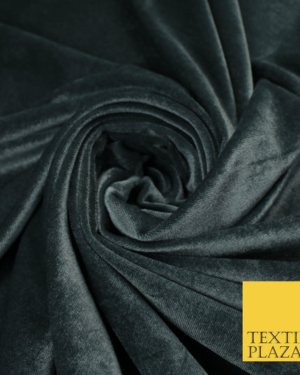17 COLOURS LUXURY Plush Plain Stretch Velvet Velour Fabric Material Craft 58" D