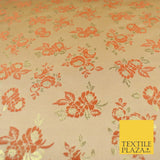 Double Flower Bouquet Design Chinese Brocade Satin Embroidered Dress Fabric 44"