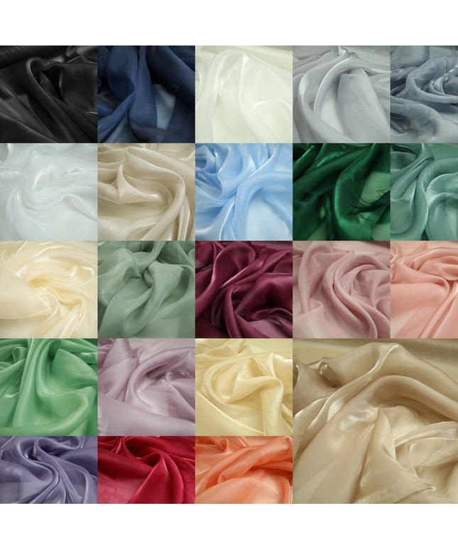 22 COLOURS - Soft Crystal Organza Shimmer Sheer Voile Draping Veil Dress Fabric