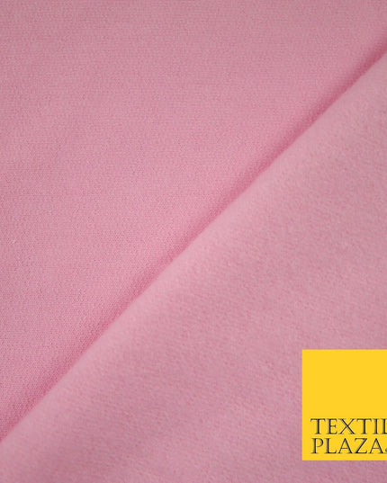 5 COLOURS - Plain Sweatshirt Stretch Fabric Knit Dress Top Material Brushed Back