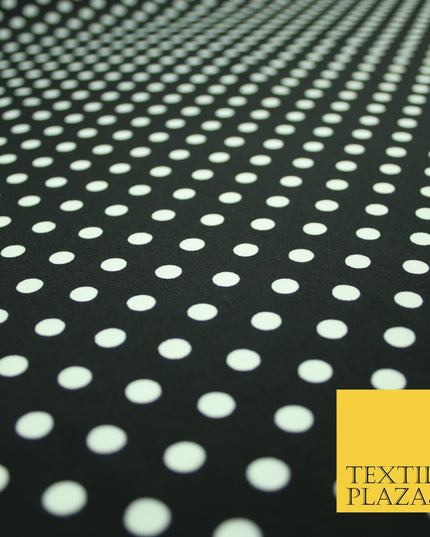 5mm Small Polka Dot Spot Printed Crepe Spotted Dotted Polyester Dress Fabric 58"