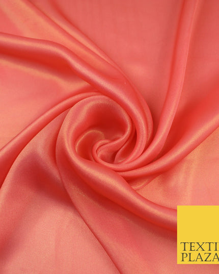 36 COLOURS - Fine Silky Metallic Foil Shimmer Satin Georgette Dress Fabric Drape
