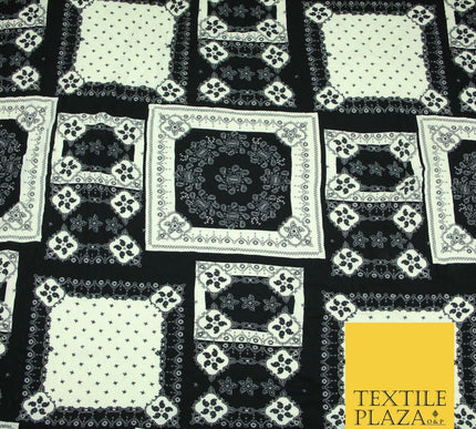 Premium Abstract Animal Mosaic Retro Printed Bubble Crepe Dress Fabric 58" 147cm