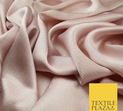 OVER 20 COLOURS - Premium Plain Dyed Yoryu Satin Crinkle Effect Dress Fabric 59″
