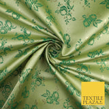 Double Flower Bouquet Design Chinese Brocade Satin Embroidered Dress Fabric 44"